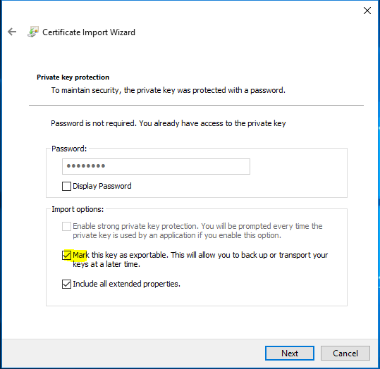 Certificate Transfer Process