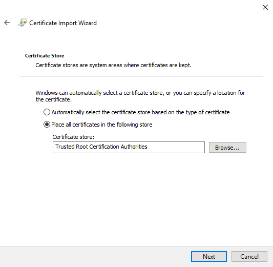 Certificate Transfer Process
