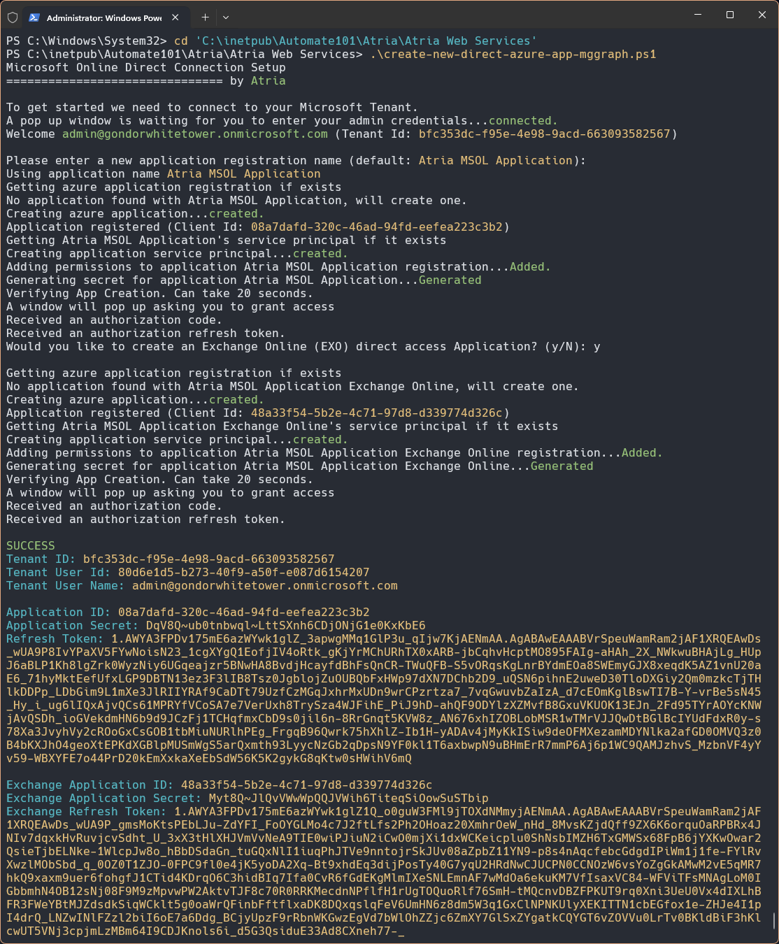 Partner Center Connection Script