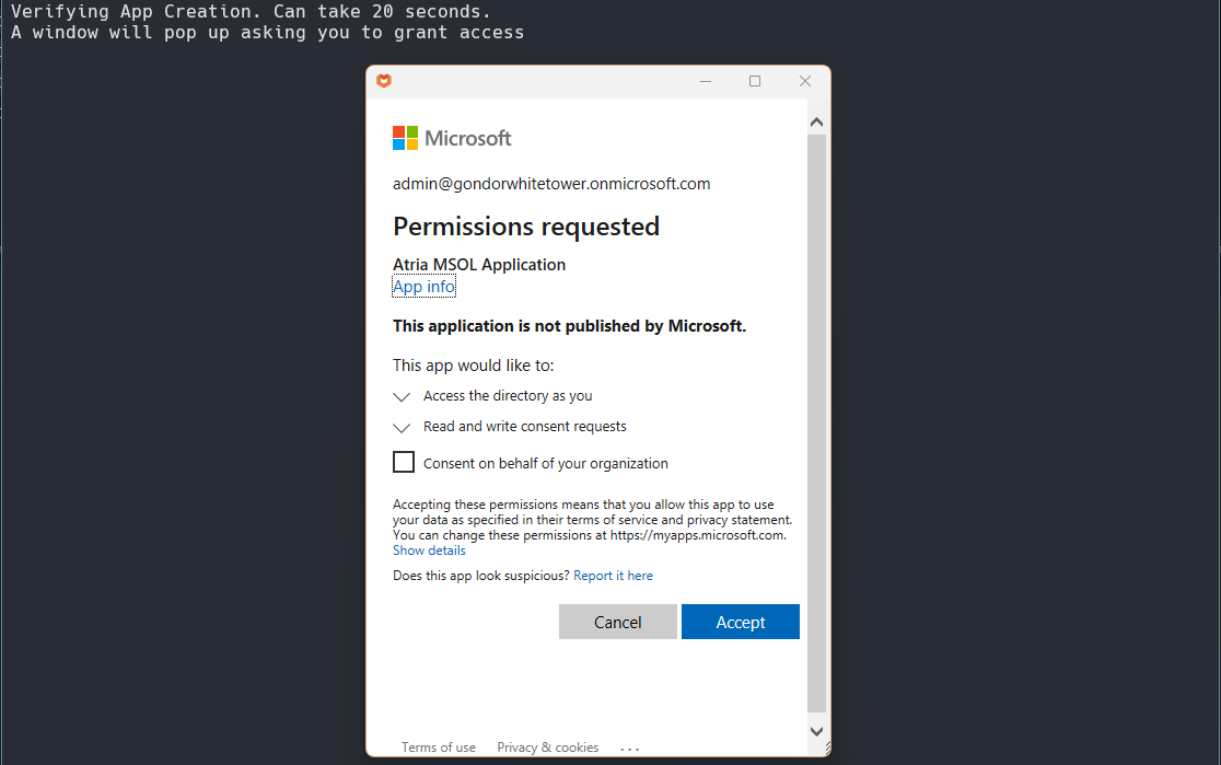Partner Center Connection Permissions