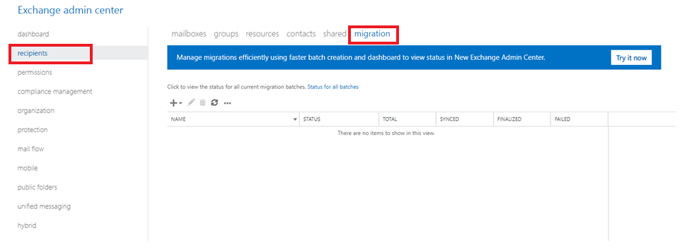 Migrate from Hosted Exchange to Exchange Online