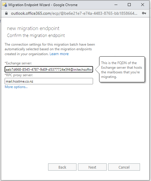 Migrate from Hosted Exchange to Exchange Online