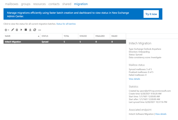 Migrate from Hosted Exchange to Exchange Online