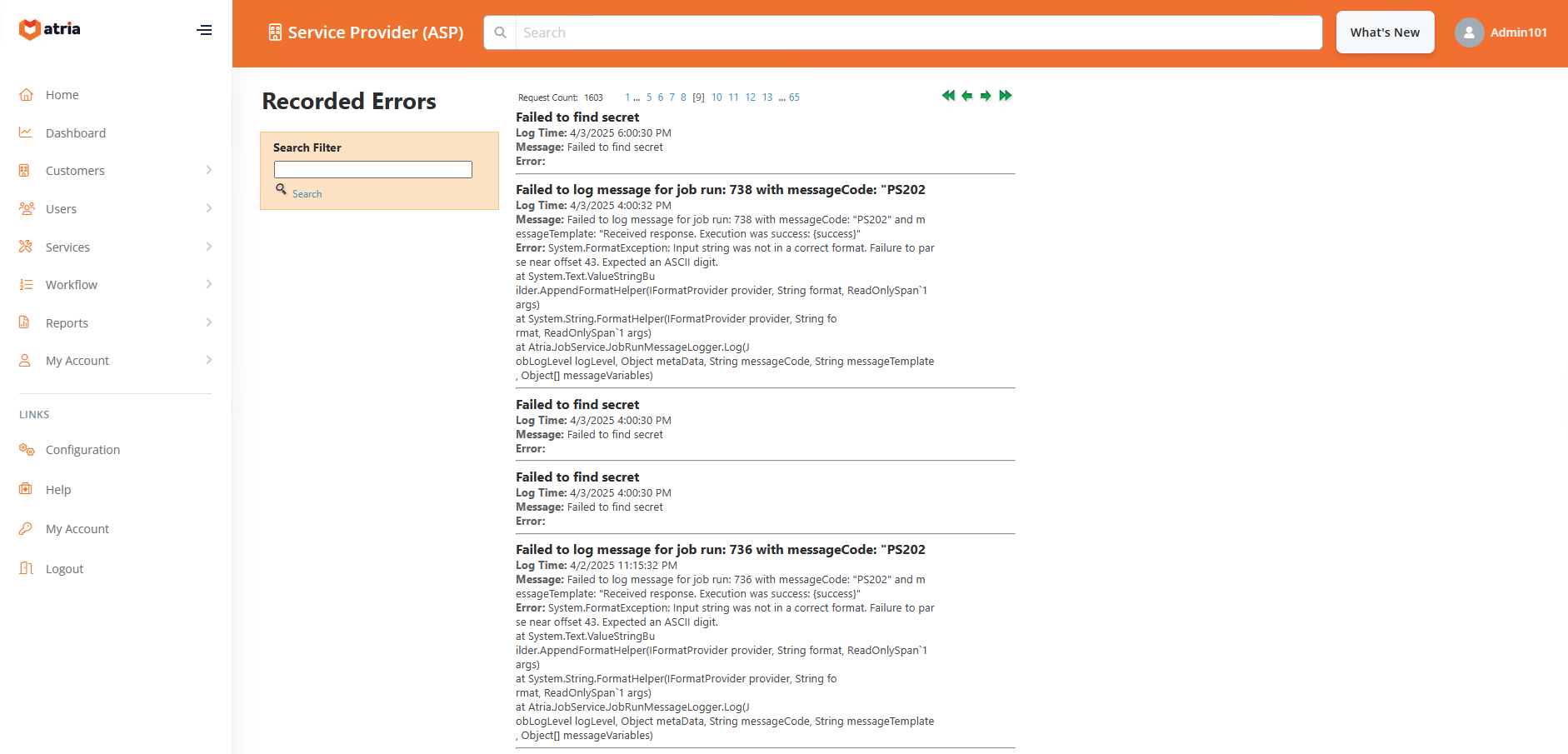 Finding and Interpreting Errors in Atria