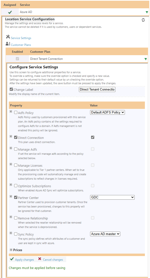 MSOL Service Provisioning