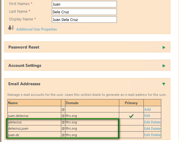 Set User Proxy Address